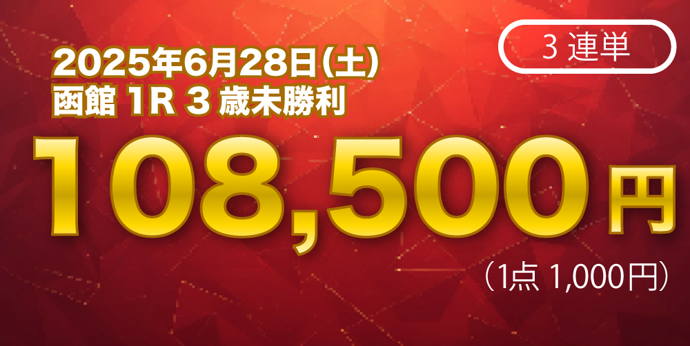 2025年6月28日の的中実績