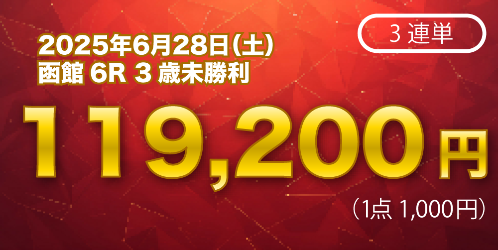 2025年6月28日の的中実績