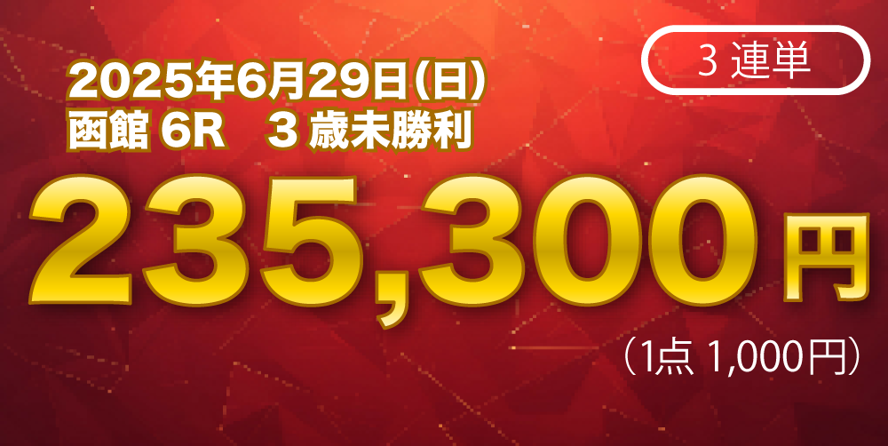 2025年6月29日の的中実績