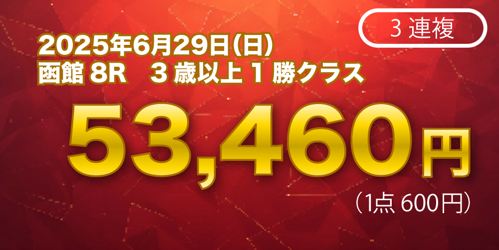 2025年6月29日の的中実績